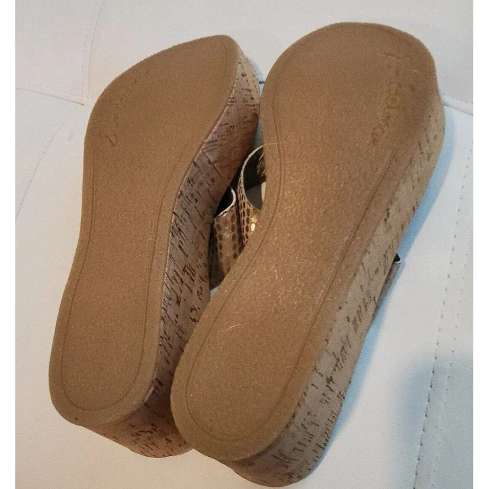 SAM EDELMAN Womens Shoes Leather Espadrille Platform cork Wedge Sandals ROMY 9 M